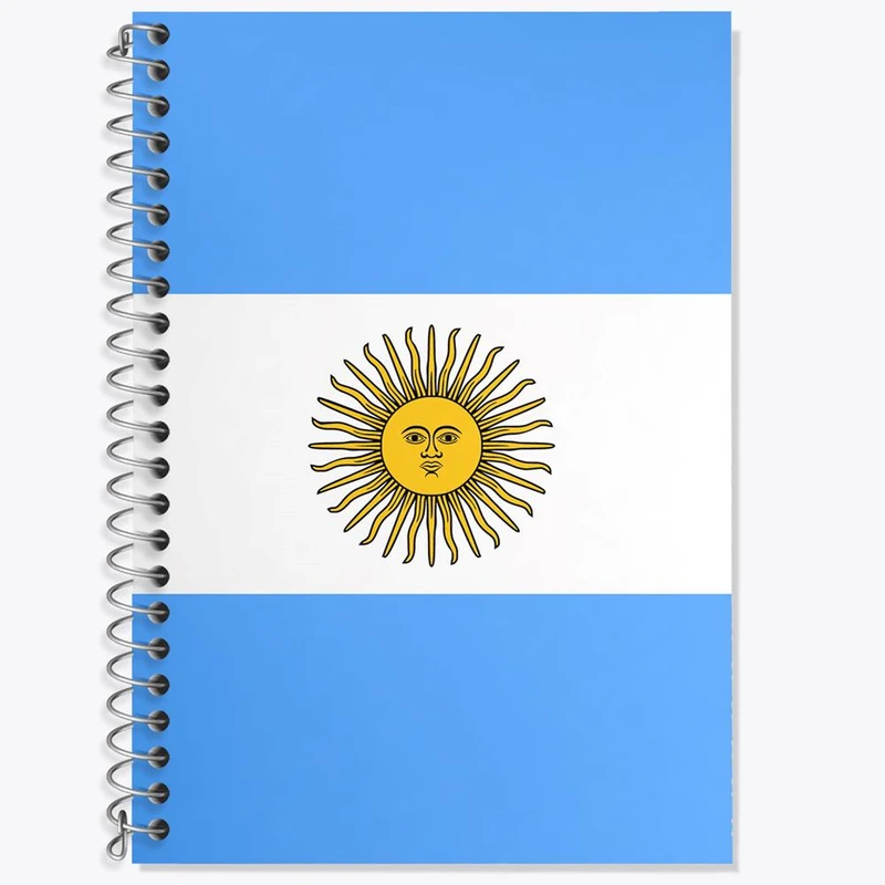 دفتر زبان 50 برگ خندالو مدل دو خط طرح پرچم آرژانتین   کد 1976