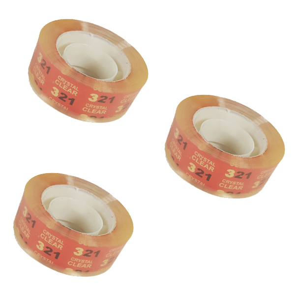 چسب نواری کریستال کلیر مدل 321 عرض 1.8 سانتی متر بسته 3 عددی