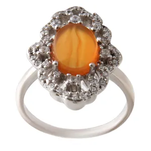 انگشتر نقره زنانه مدل عقیق یمانی کد AWR_784