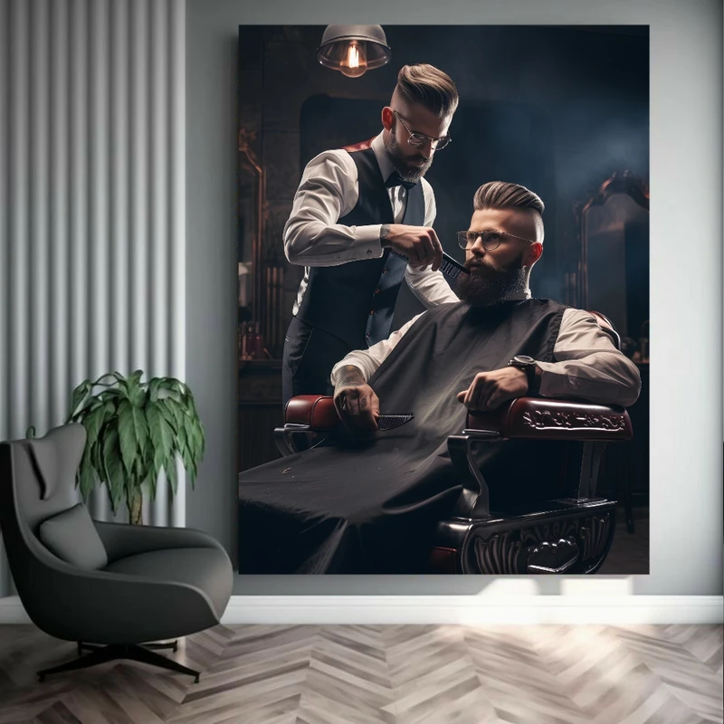 پوستر دیواری طرح آرایشگاه مردانه مدل جنتلمن کد BK23214