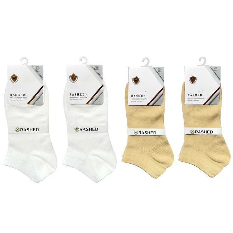 جوراب ساق کوتاه زنانه راشد مدل NANO-R01 بسته 4 عددی