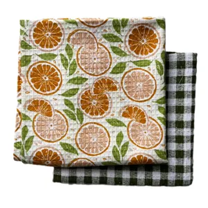 دستمال رطوبت‌گیر خانه و آشپزخانه نخ مدل پرتقالی بسته 2 عددی