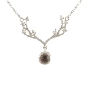 گردنبند نقره زنانه مدل شاخ گوزن کد N3408