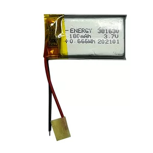 باتری لیتیومی مدل KSRE-381630 ظرفیت 180 میلی آمپر ساعت