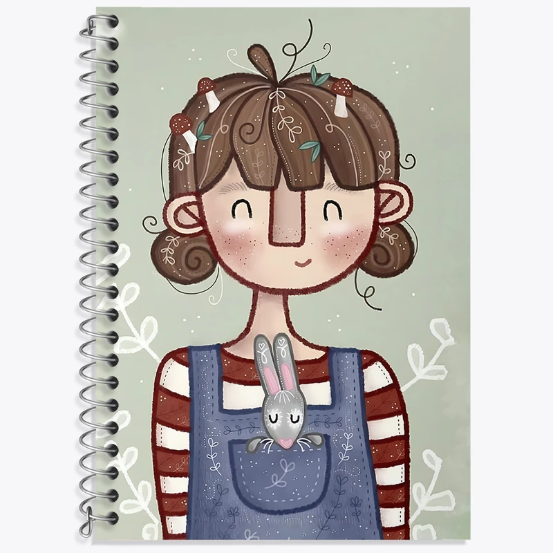 دفتر زبان 50 برگ خندالو مدل سه خط طرح دخترانه کد N5630