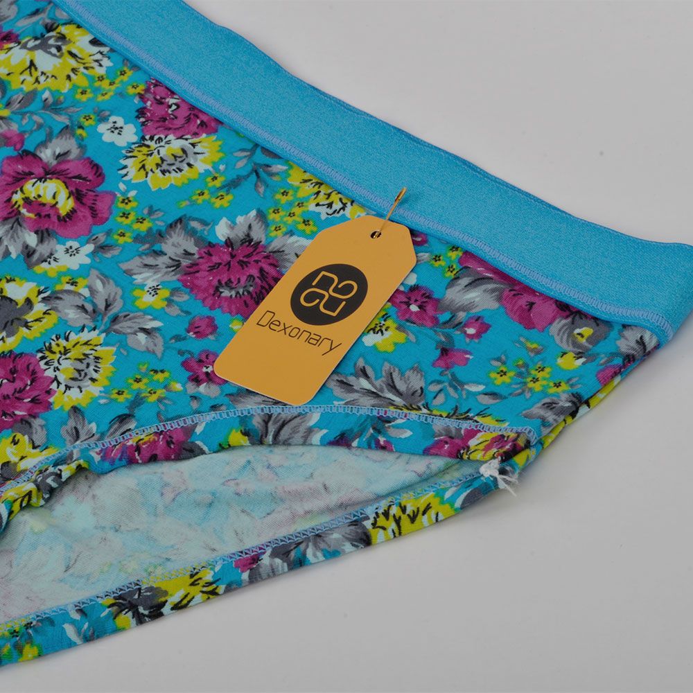 شورت زنانه دکسونری مدل 125011224 نخی گلدار رنگ آبی -  - 3