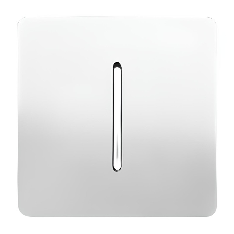 کلید تک پل صنایع آسیا الکتریک مدل کریستال WHI-SLV