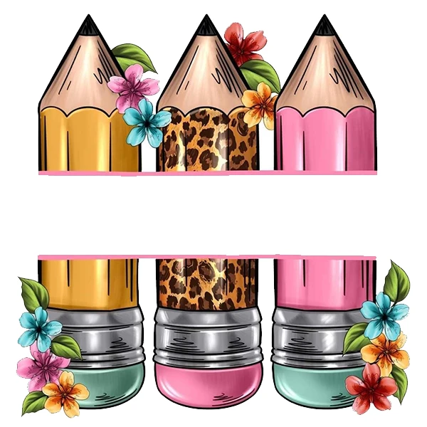 استیکر پارچه و لباس پاد آفرین طرح مداد و مدرسه کد 2295