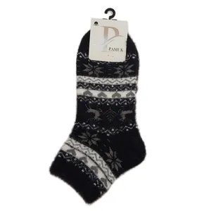 جوراب ساق کوتاه زنانه مدل پاموک موهر کد BW01 گوزن