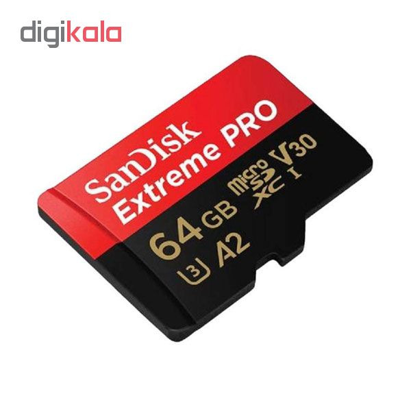 کارت حافظه microSDXC سن دیسک مدل Extreme PRO کلاس A2 استاندارد UHS-I U3 سرعت 170MBps ظرفیت 64 گیگابایت