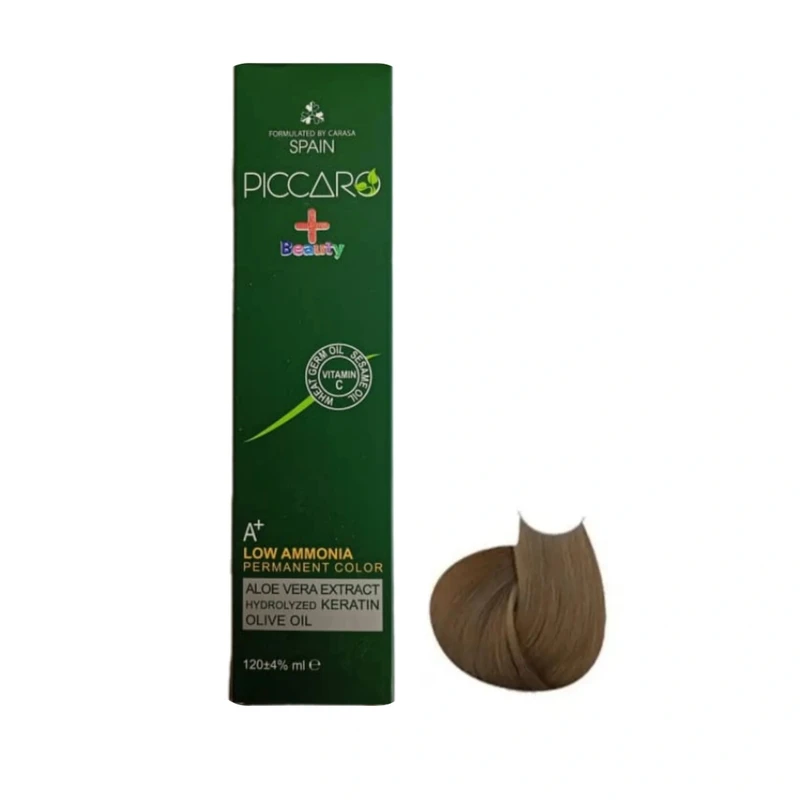 رنگ موی پیکارو شماره 8.7 مدل پلاس بیوتی حجم 124 میلی لیتر رنگ شیر شکلاتی