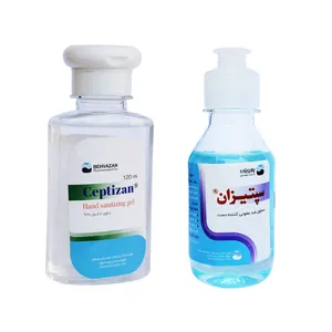ژل ضدعفونی کننده دست بهوزان مدل Ceptizan حجم 120 میلی لیتر به همراه محلول ضدعفونی کننده کد 01 حجم 120 میلی لیتر