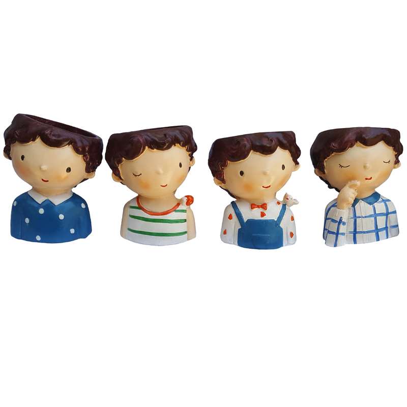 گلدان دکوری لیلپار طرح پسر مدل OMD-0003 مجموعه 4 عددی