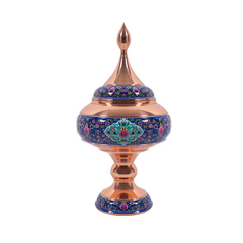 شکلات خوری مسی مدل پایه دار طرح پرداز کد M32