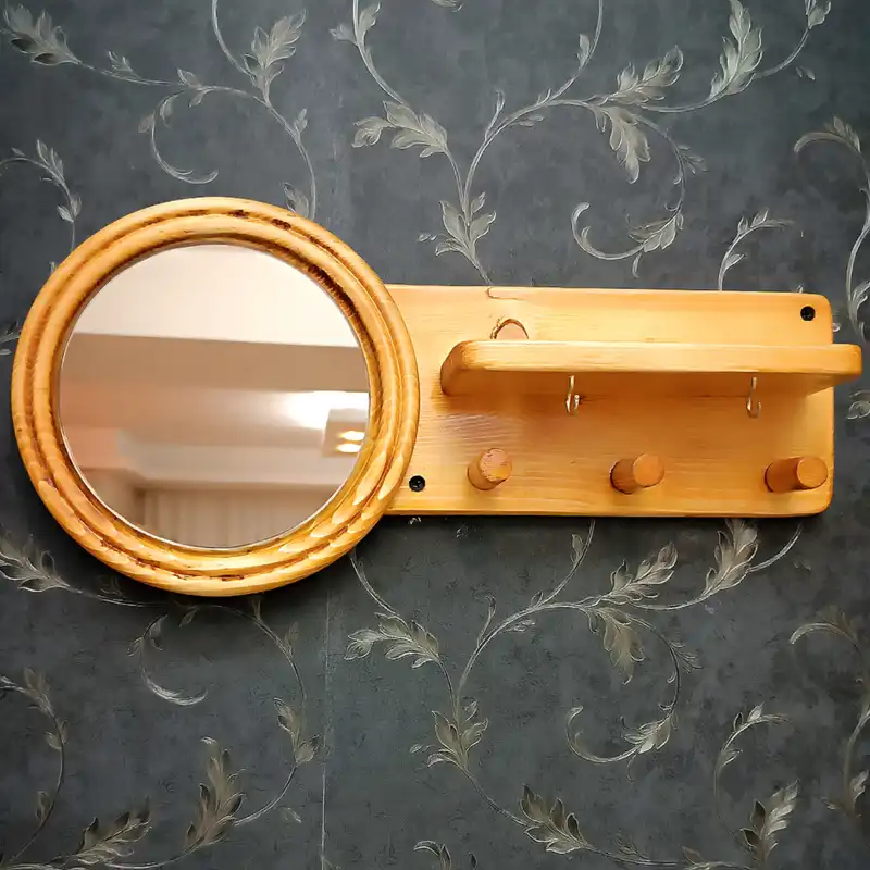 جاکلیدی چوبی طرح آینه دار