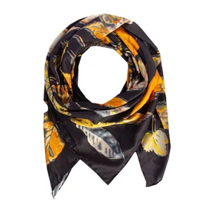 روسری زنانه مدل نخ مجلسی طرح برگ 003