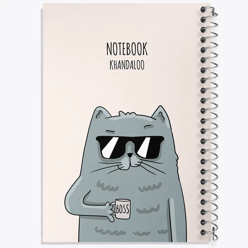 دفتر ژورنال نویسی 50 برگ خندالو مدل نقطه ای طرح گربه بامزه کد N1022