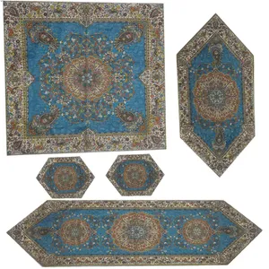 ست  پنج تکه رومیزی ترمه طرح افشار کد ABP