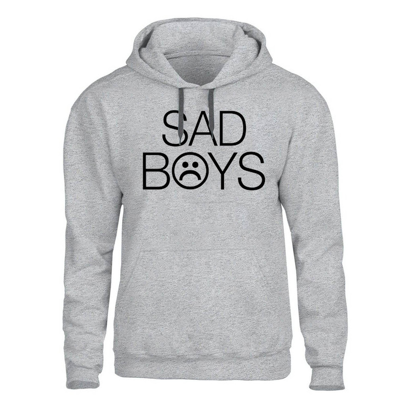 هودی مردانه مدل sad boy کد SH67 رنگ طوسی