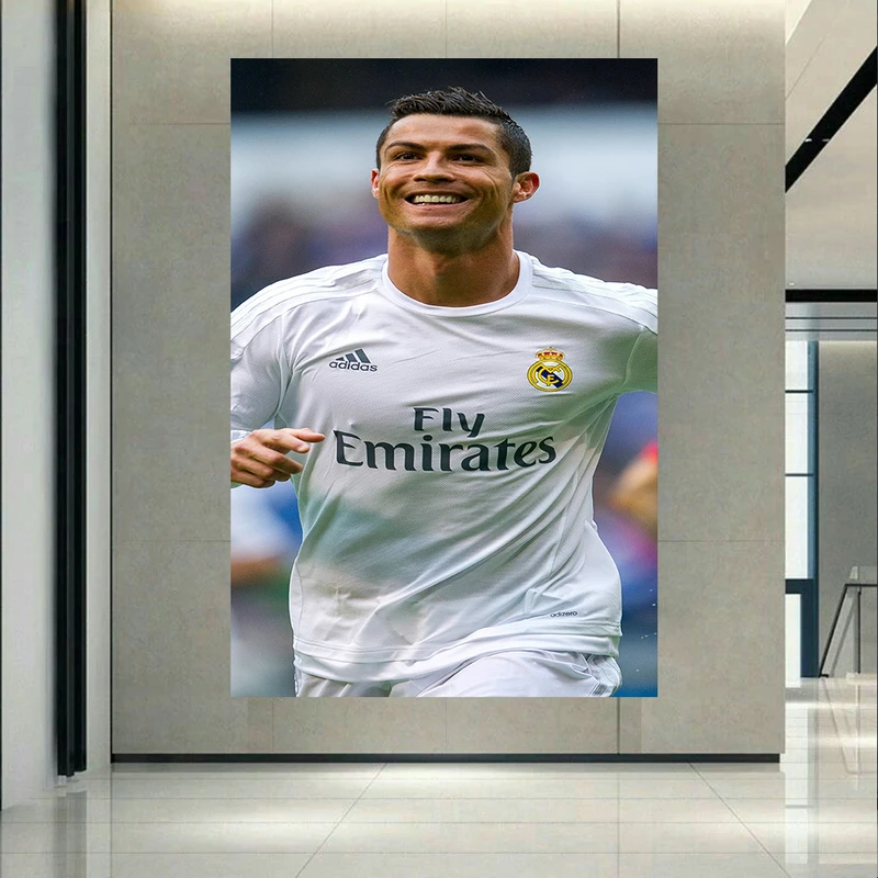 تابلو بوم طرح مخمل شکوه رئال مدل ستاره فوتبال کد AR304901