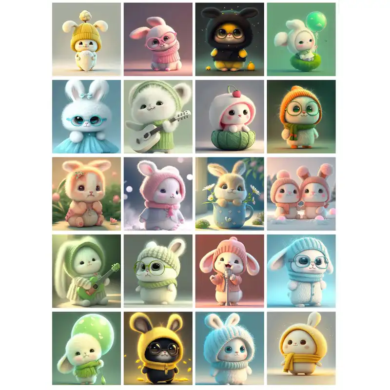 کاغذ رنگی طرح  Cute Bunnies مدل بولت ژورنال کد 19 مجموعه 20 عددی