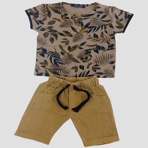 ست تی شرت و شلوارک پسرانه مدل هاوایی کد Happy13