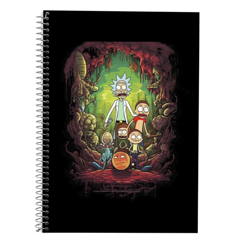 دفتر زبان 50 برگ مدوپد مدل دوخط طرح ریک اند مورتی rick&morty کد DF10804