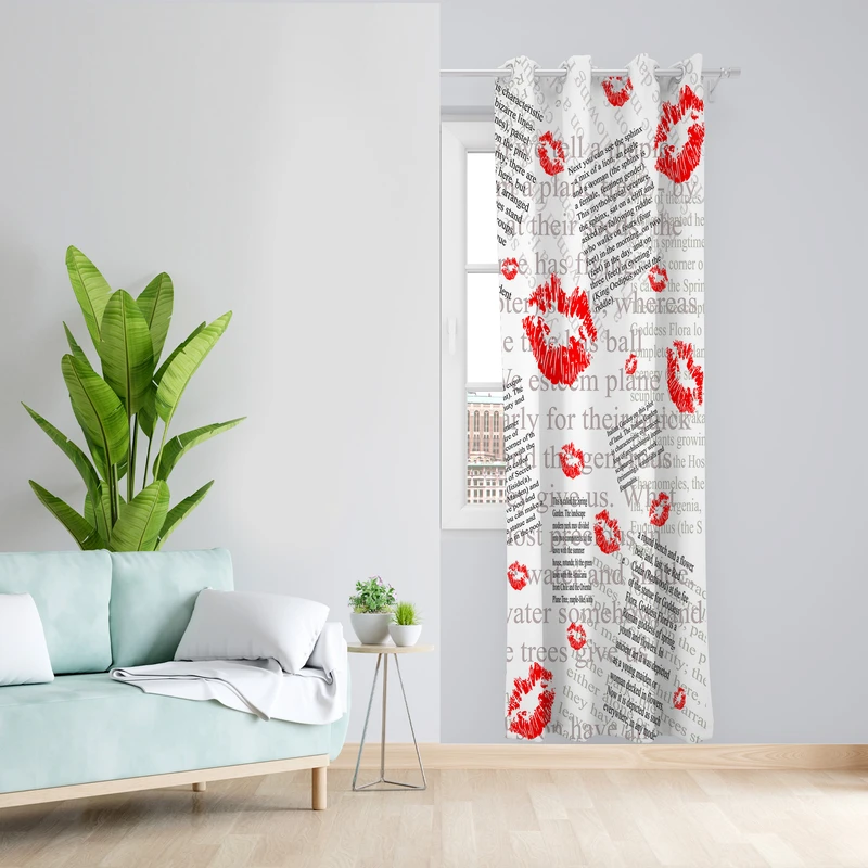 پرده طرح روزنامه مدل مخمل پانچی کد L 1004R L Z سایز 140x200 سانتی متر