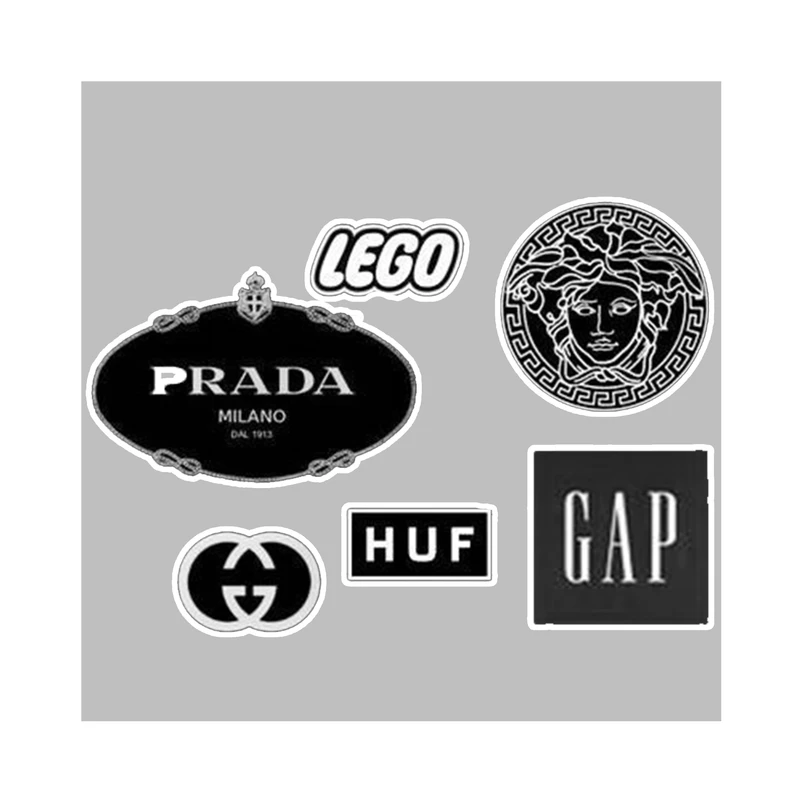 استیکر لپ تاپ و موبایل گوفی طرح لوگو برندهای معروف مجموعه 6 عددی