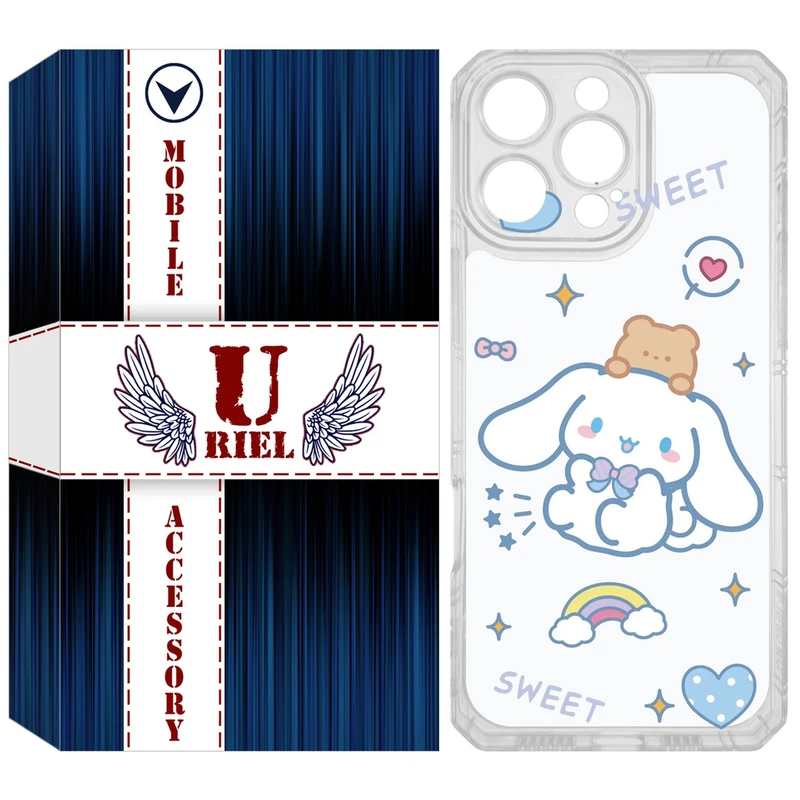 کاور یوریل مدل Clear کد 24 طرح خرگوش بامزه مناسب برای گوشی موبایل اپل iPhone 16 Pro Max