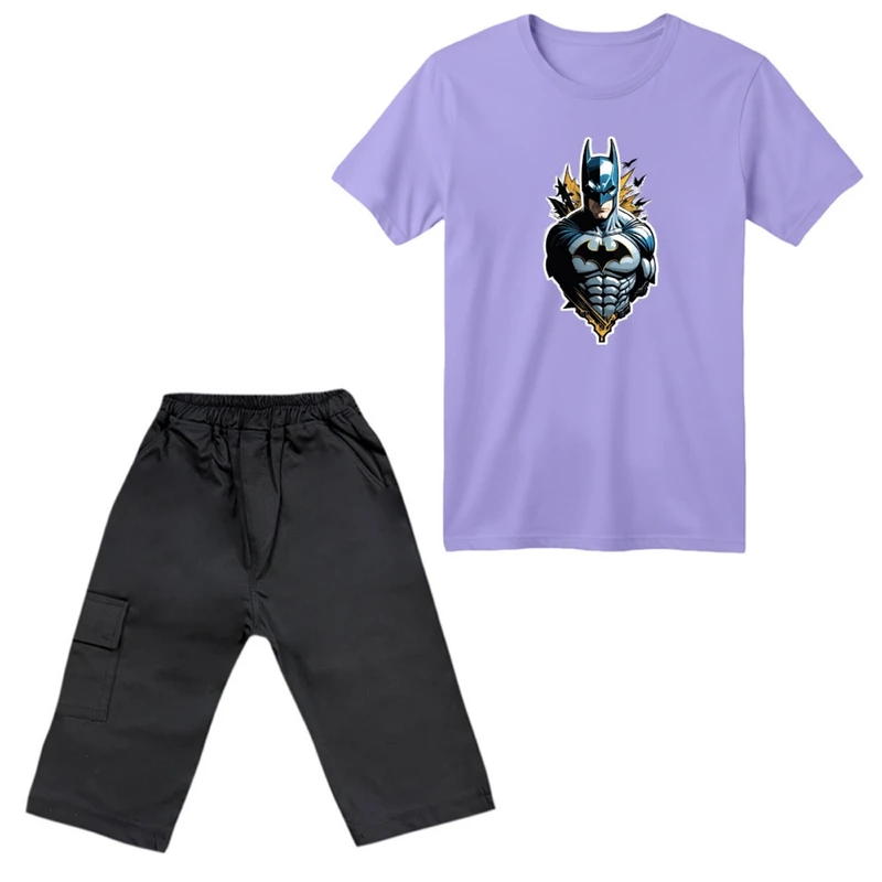 ست تی‌شرت آستین کوتاه و شلوارک پسرانه مدل بتمن کد ۱۶