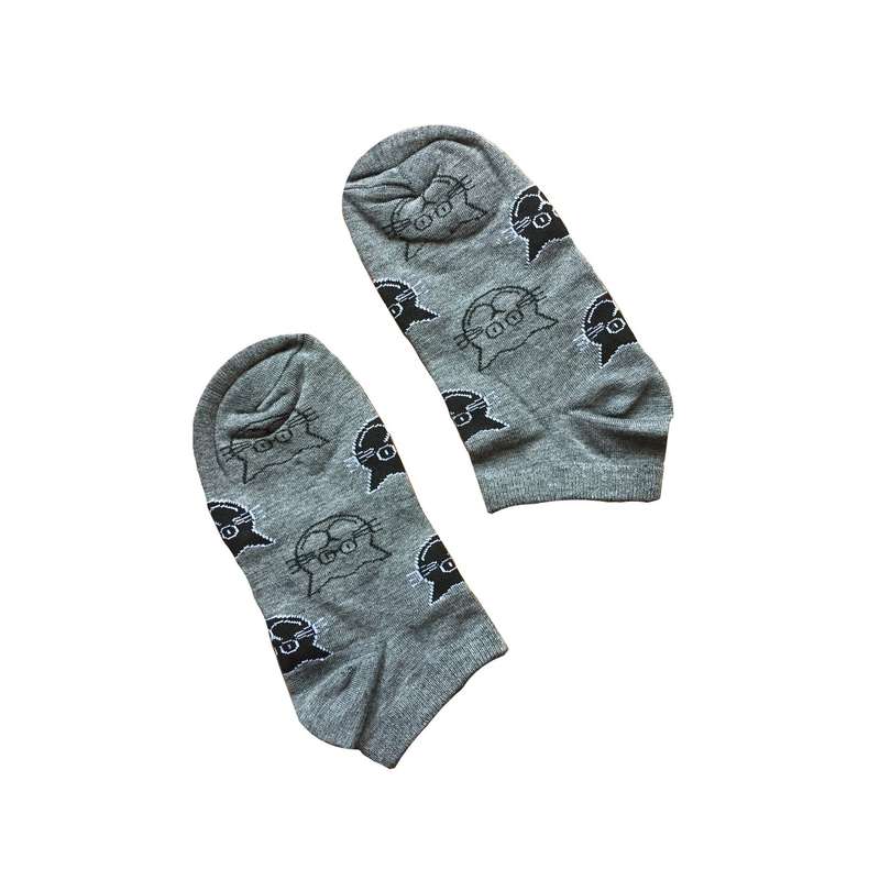 جوراب مدل مجی طرح گربه رنگ دودی