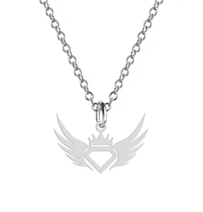 گردنبند نقره زنانه هایکا مدل تاج و بال  کد n.ha2-348