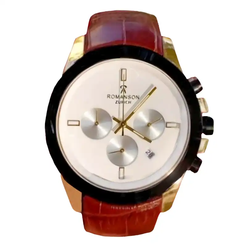 ساعت مچی عقربهای مردانه رومانسون مدل سه موتور فعال کورنوگراف بند چرمی
