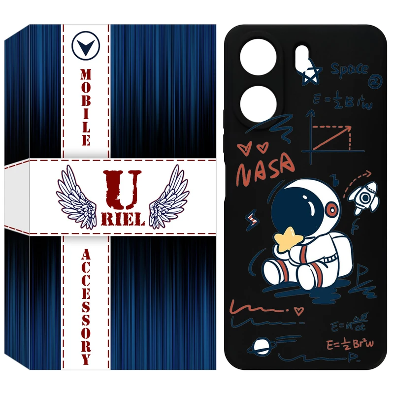 کاور یوریل قاب مدل KSH کد 1 طرح فضانورد مناسب برای گوشی موبایل شیائومی Redmi 13C 4G / Poco C65