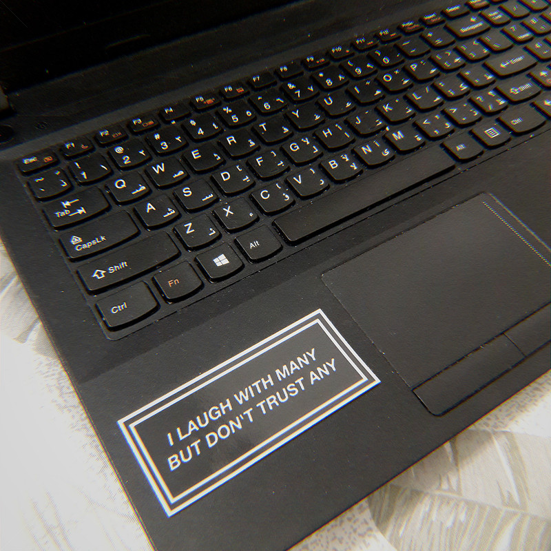 استیکر لپ تاپ مدل I Laugh With Many کد 036