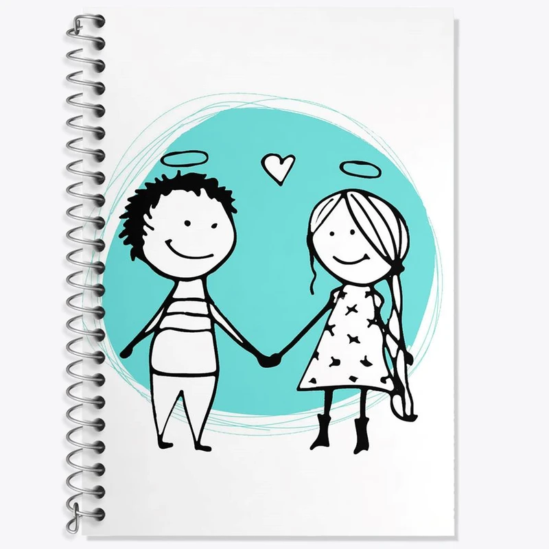 دفتر زبان 50 برگ خندالو مدل سه خط طرح عاشقانه کد 27121