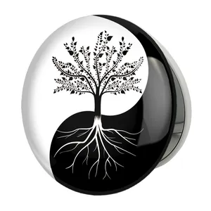 آینه جیبی خندالو طرح یین و یانگ مدل تاشو کد 6222 