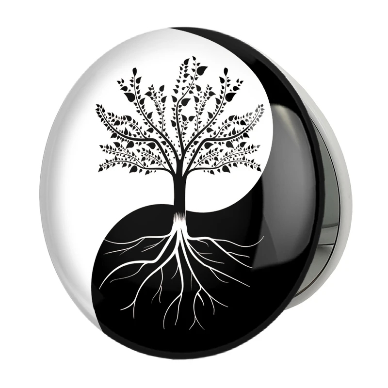 آینه جیبی خندالو طرح یین و یانگ مدل تاشو کد 6222 