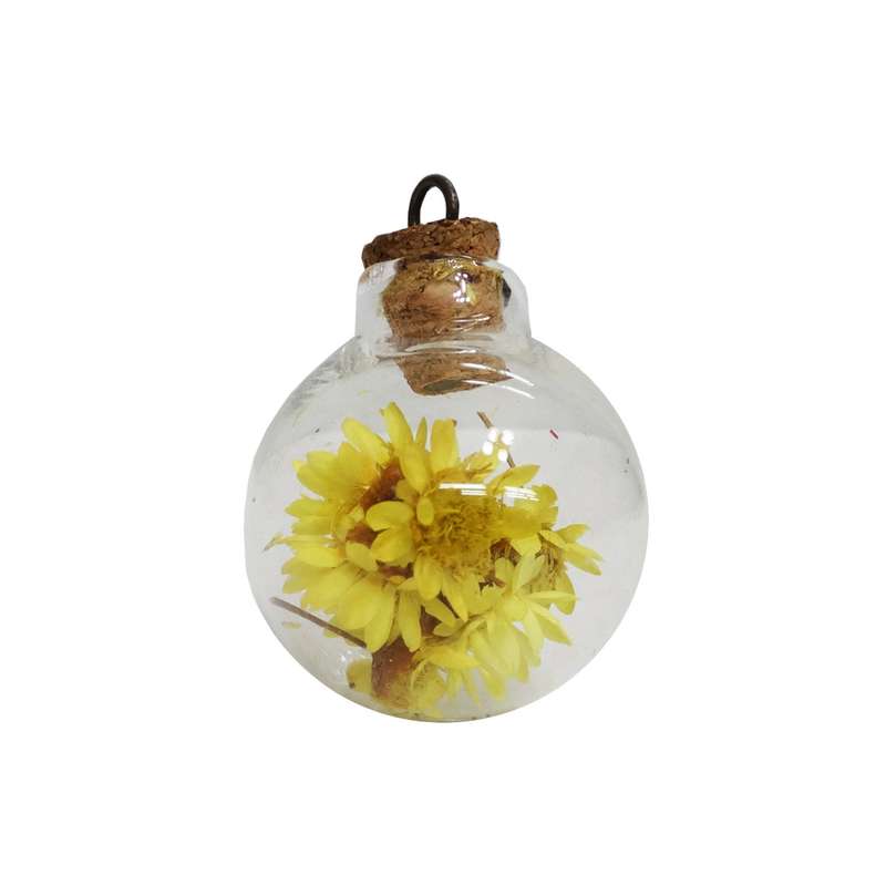 آویز گردنبند مدل گوی شیشه ای گل آفتاب گردان کد AG 721