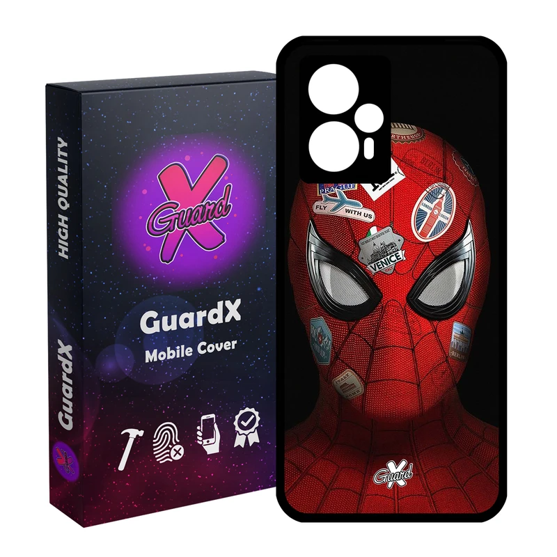 کاور گارد ایکس طرح Spider Man مدل Glass10033 مناسب برای گوشی موبایل شیائومی Poco F5/Redmi Note 12 Turbo
