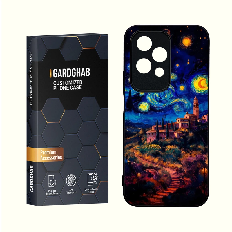 کاور گارد قاب مدل دور ژله ای پشت  گلس هنری مناسب برای گوشی انر Honor 200 Lite 5G