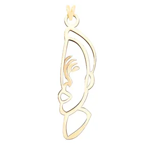 آویز گردنبند طلا 18 عیار زنانه الن نار مدل طرح چهره ELN3014