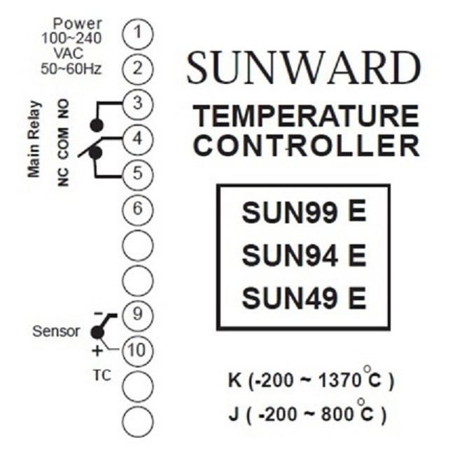 کنترلر درجه حرارت سان وارد مدل SUN 49 E