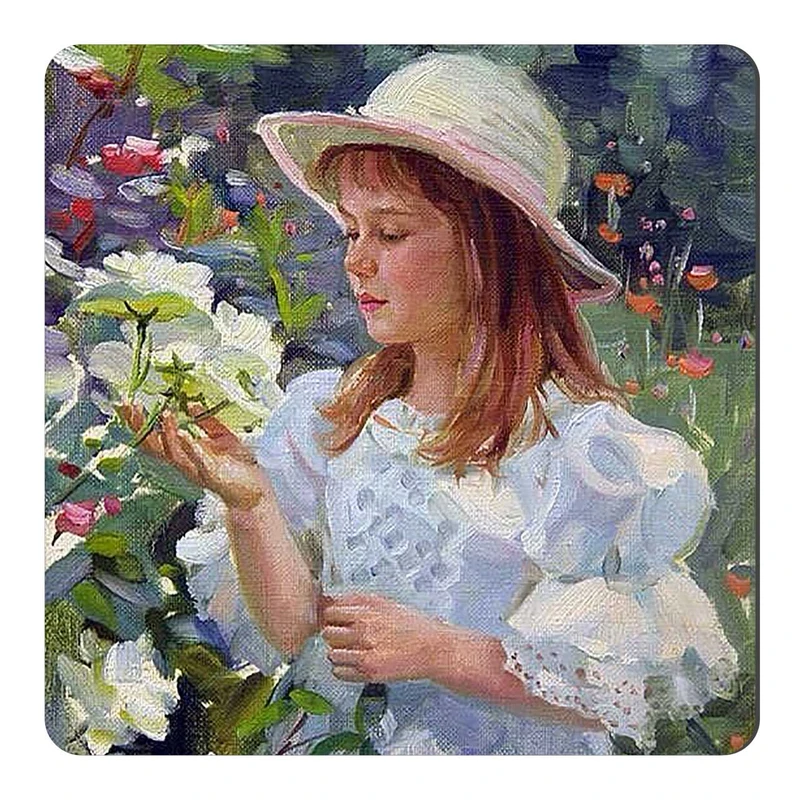  مگنت طرح نقاشی دختر و شاخه گل کد wmg1287