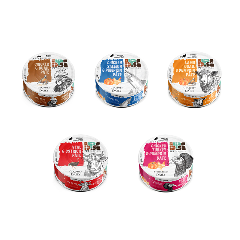 کنسرو غذای گربه دی پی اس مدل گورمت وزن ۲۰۰ گرمی بسته ۵ عددی