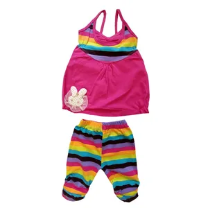 ست تاپ و شلوار دخترانه مدل خرسی راه راه 0039