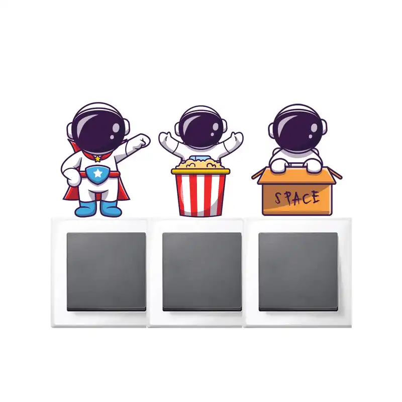 استیکر کلید و پریز طرح فضانوردان کد 01 مجموعه 3 عددی