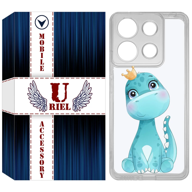 کاور یوریل مدل Clear کد 60 طرح دایناسور مناسب برای گوشی موبایل شیائومی Redmi Note 13 4G