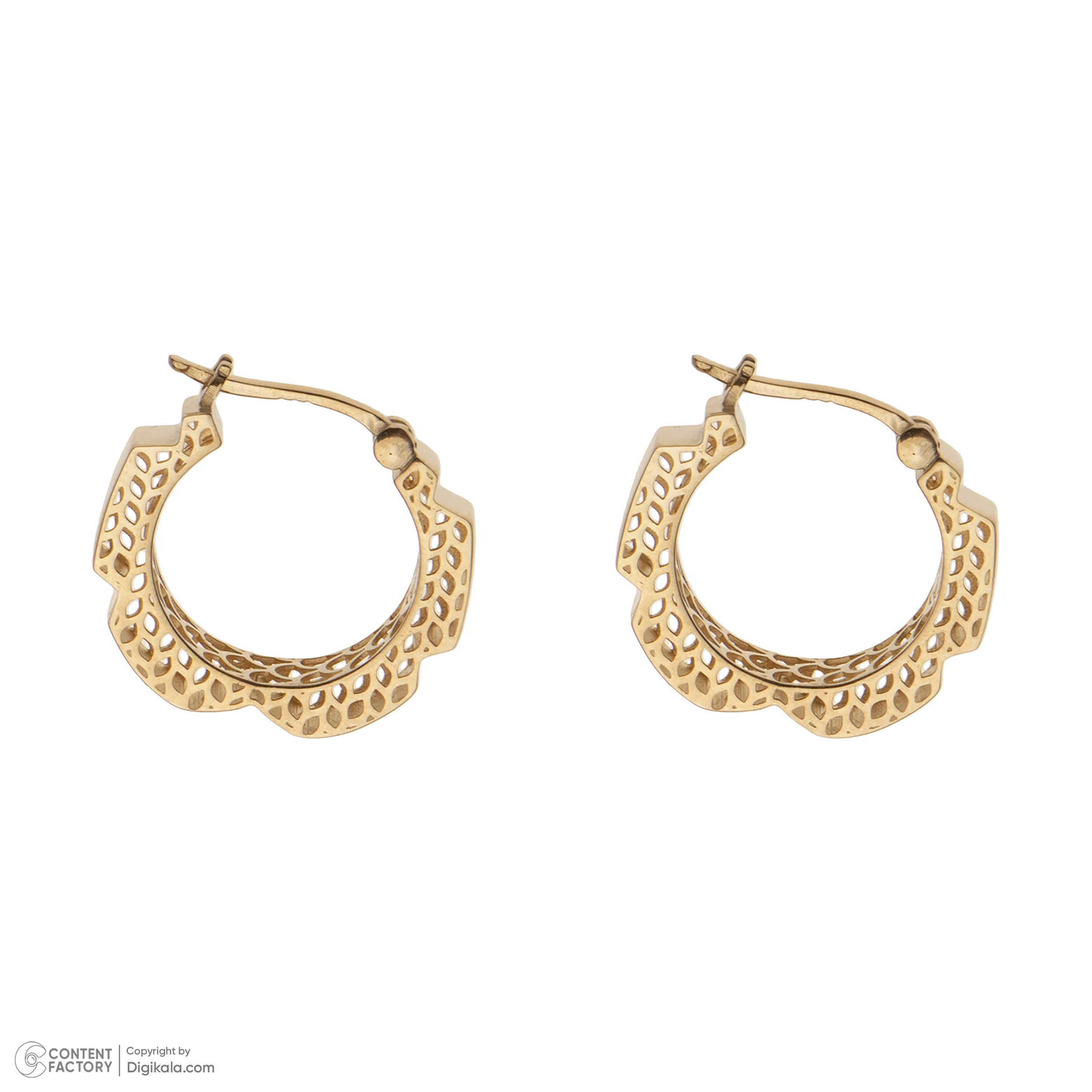 گوشواره حلقه‌ای طلا 18 عیار زنانه گلدم مدل E-3070061